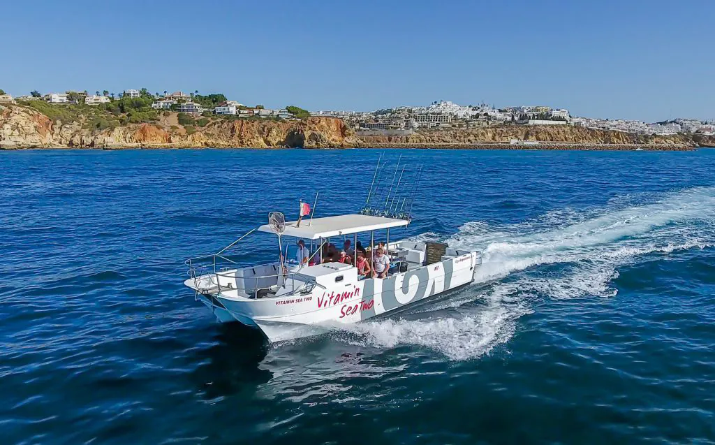 catamaran vitamin sea two, fishing and kayak experience boat by algarexperience
