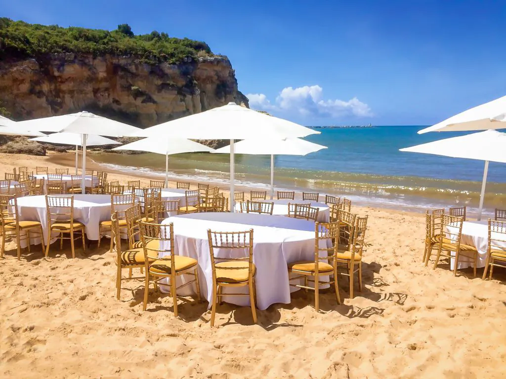 private corporate & group events beach setup by algarexperience
