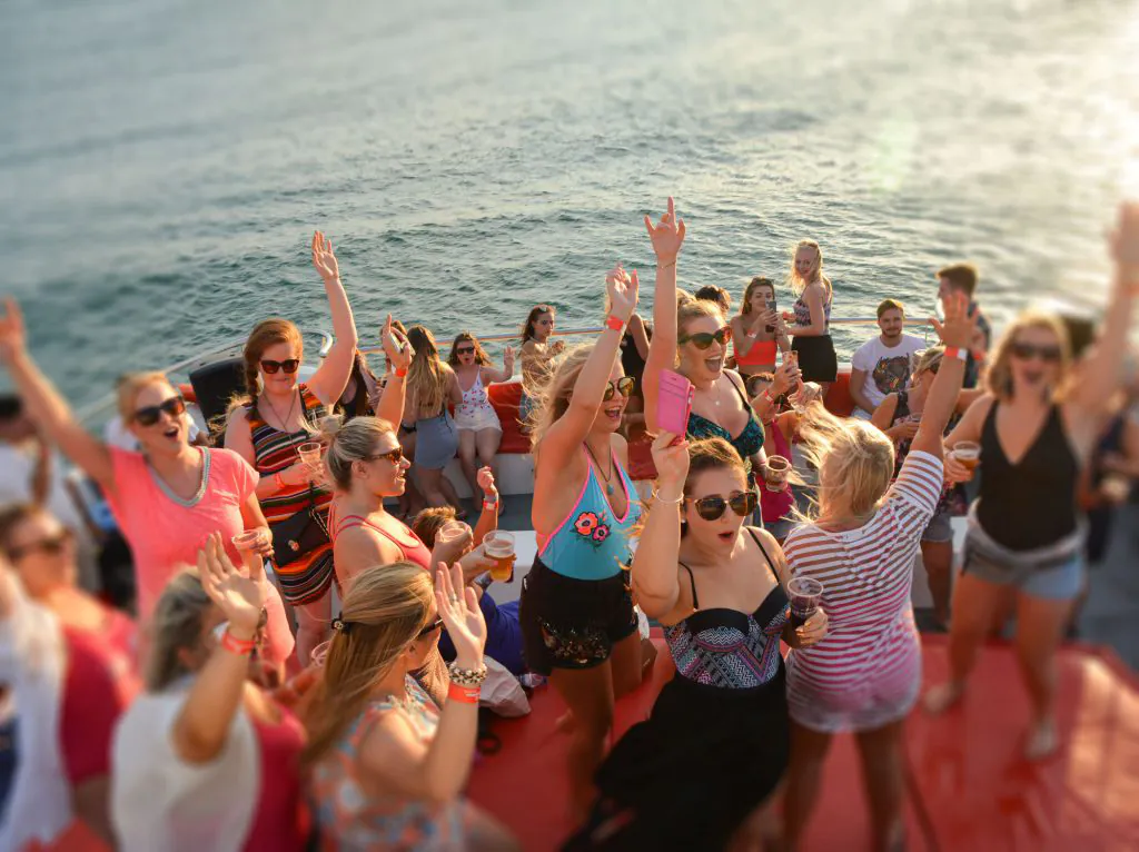 party people enjoying belize boat party by algarexperience