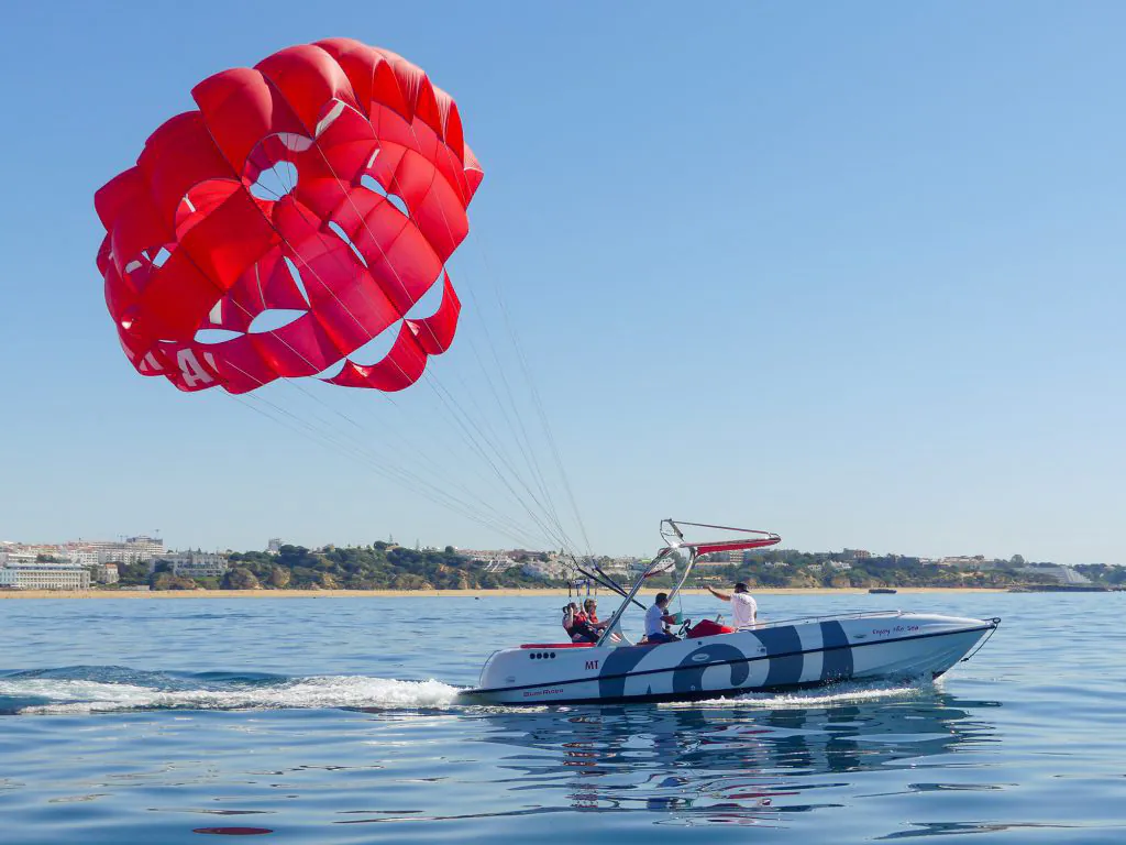 enjoy the sea speed boat parasailing by algarexperience