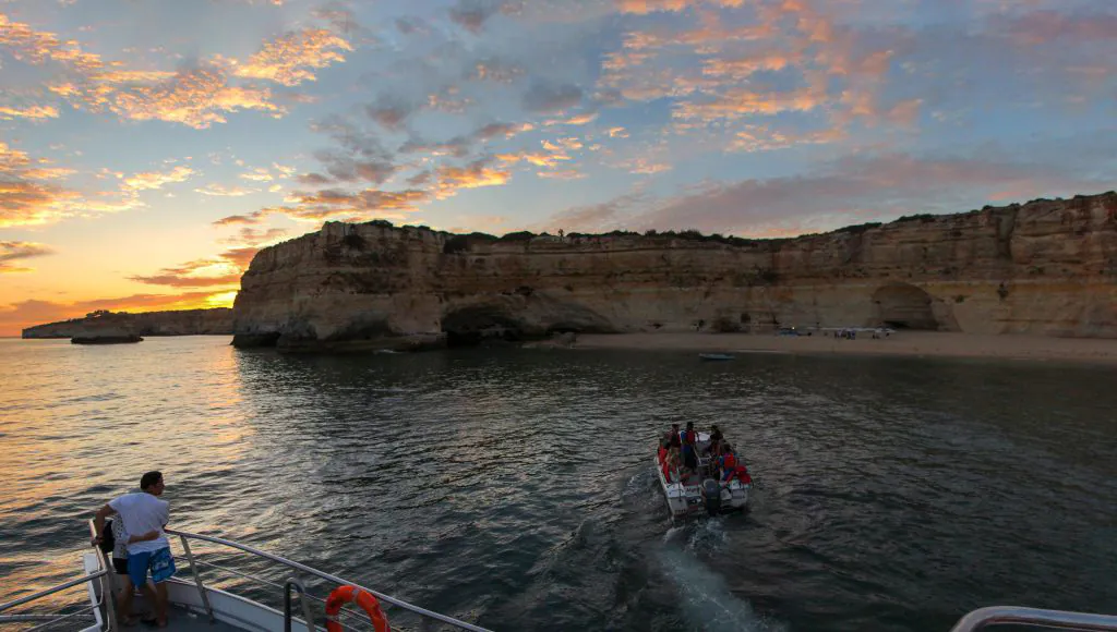 sunset bbq beach boat trip algarexperience portugal